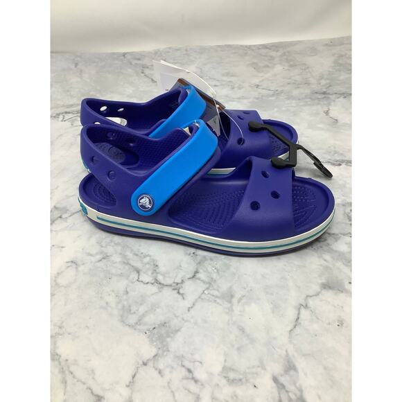 Crocs Kids C13 Blue Navy Crocband Sandals Slip On Summer Comfort Casual OS14-4 - Picture 3 of 8